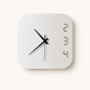 Silver Line-Cut Designer Acrylic Wall Clock front view in single-sheet 3 mm acrylic