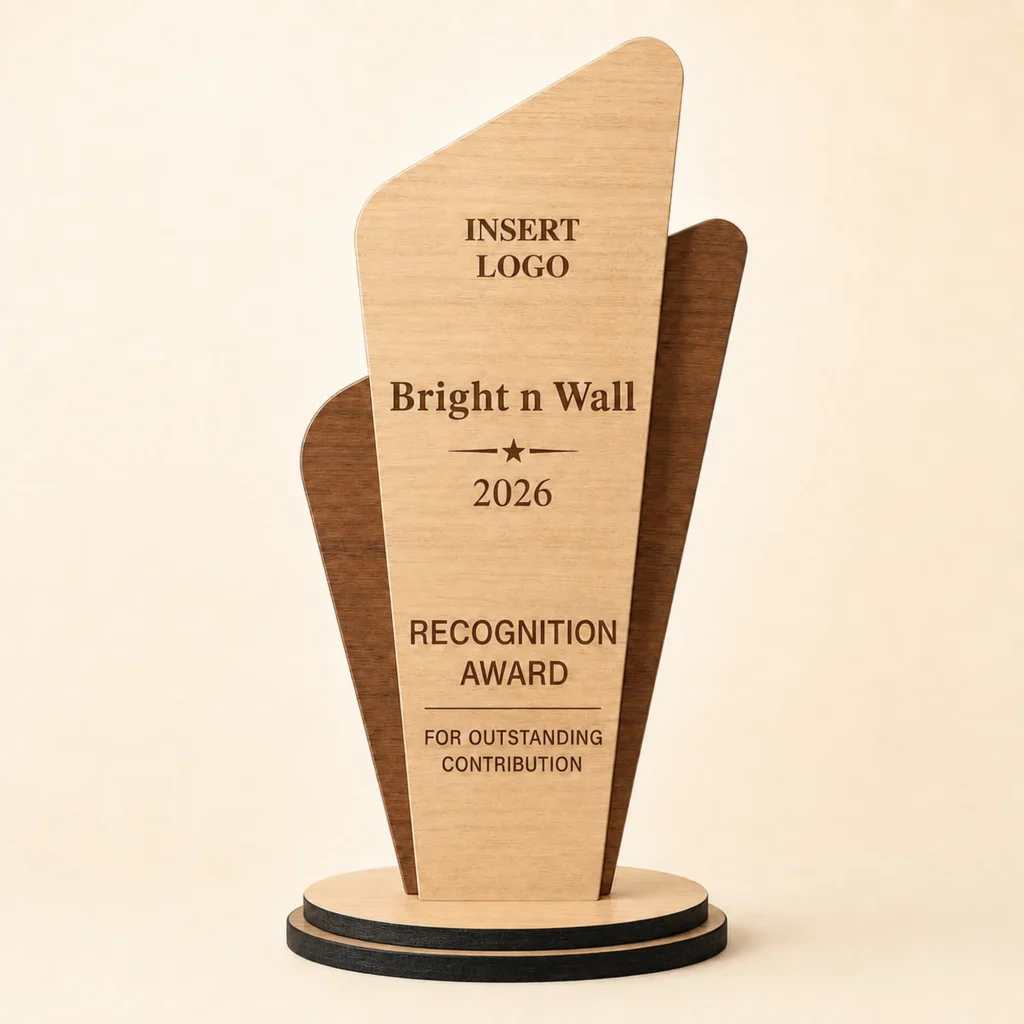 Bright N Wall personalized recognition award in natural 5mm MDF