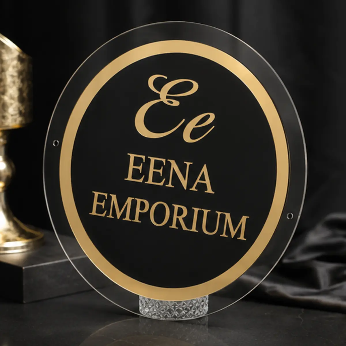 Custom Round Acrylic Business Name Board