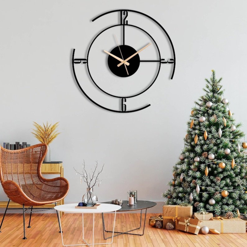 Minimalist Black Acrylic Wall Clock – Modern Silent Design — Bright N Wall
