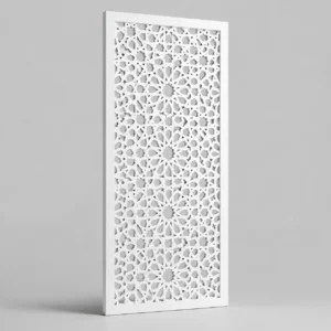 Moroccan Rosette Mesh custom CNC-cut white PVC jaali design