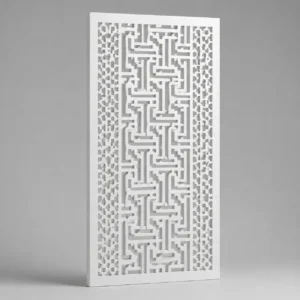 Geometric Maze custom CNC-cut white PVC jaali design