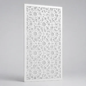 Grand Starburst Mosaic custom CNC-cut white PVC jaali design
