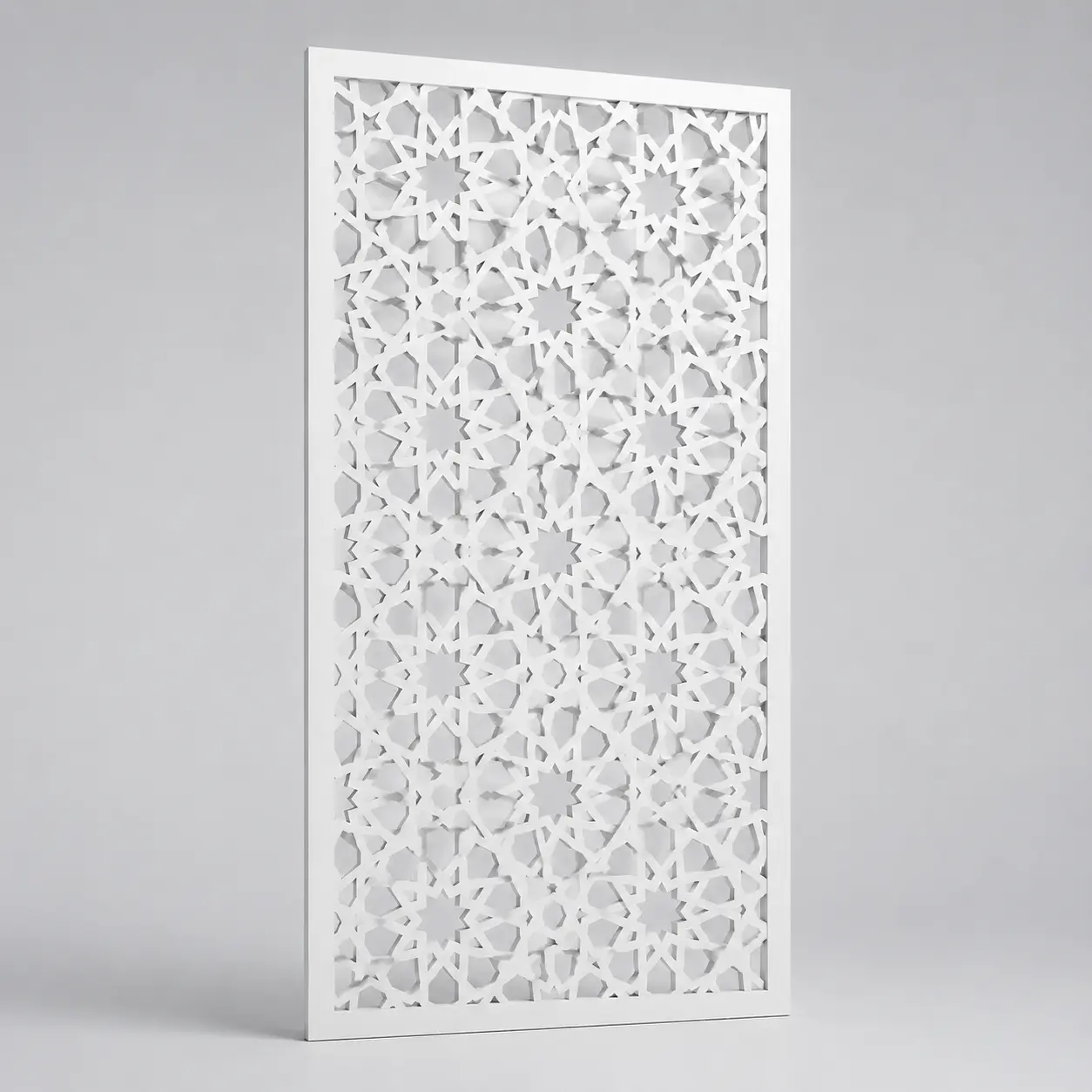 Grand Starburst Mosaic custom CNC-cut white PVC jaali design