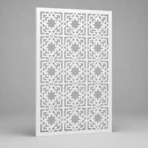 Diamond Trellis custom CNC-cut white PVC jaali design