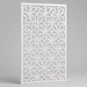 Circular Floral Weave custom CNC-cut white PVC jaali design