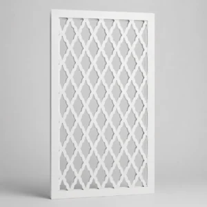 Square Star Grid custom CNC-cut white PVC jaali design