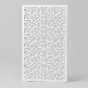 Ornamental Star Medallion custom CNC-cut white PVC jaali design