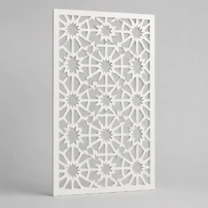 Mini Hex Rosette custom CNC-cut white PVC jaali design