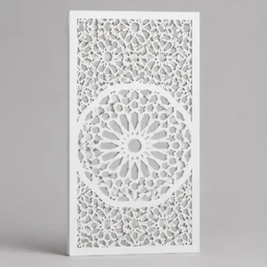 Elongated Diamond Lattice custom CNC-cut white PVC jaali design