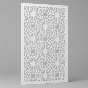 Geometric Cube Star custom CNC-cut white PVC jaali design