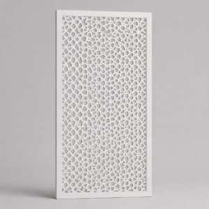 Classic Diamond Mesh custom CNC-cut white PVC jaali design