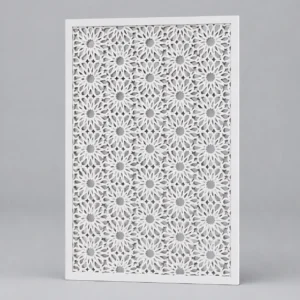 Angular Polygon Star custom CNC-cut white PVC jaali design