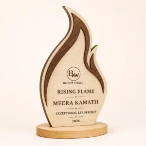 Personalized Rising Flame Leadership Award front hero view