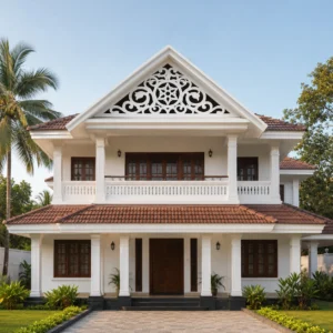 Floral Medallion PVC Gable Jaali exterior installation view 1 by SS ARTS
