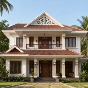 Daisy Sunburst PVC Gable Jaali exterior installation view 1 by SS ARTS