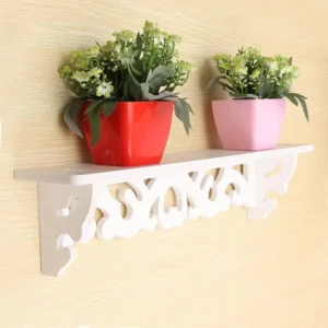 SS ARTS White Scrollwork Floating Display Shelf — lifestyle